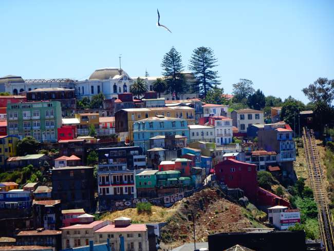 Für die Hafenstadt Valparaíso gabs nie einen wirklichen Bauplan, das Ergebnis ist jetzt ein chaotisch-charmantes Häuserwirrwarr