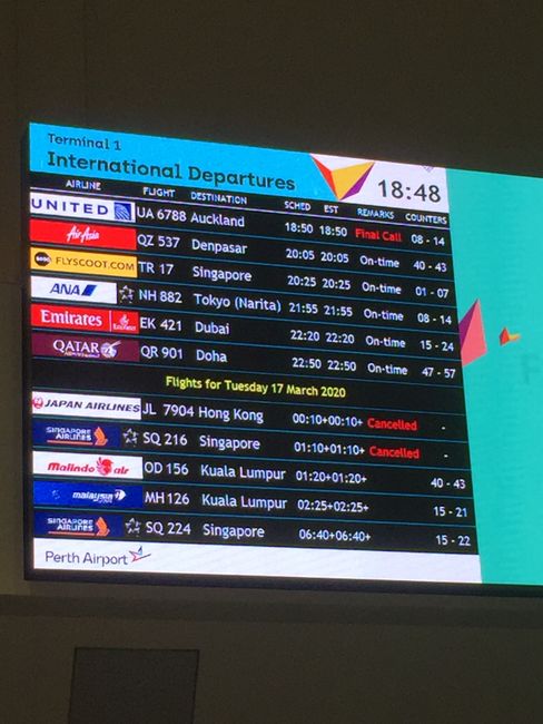 Perth und die Anspannung, ob man wirklich nach Hause darf.