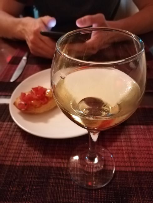 Complimentary white wine