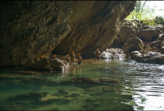 Cave 'hike' in Tra Ang Cave, Phong Nha