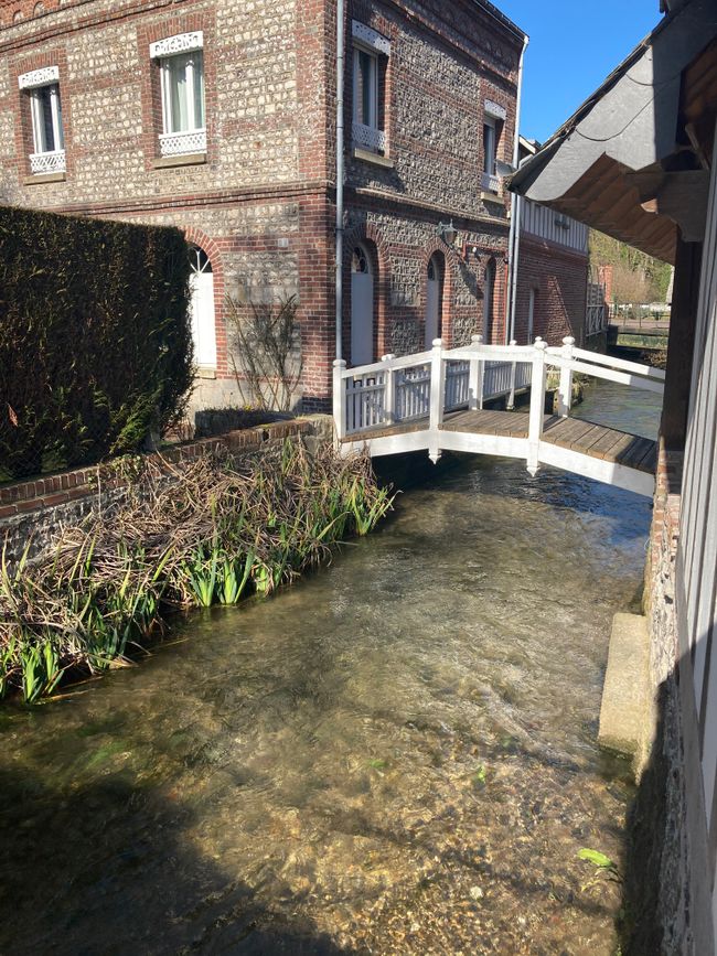 Der kleinste Fluss (fleuve, nicht rivière!) Frankreichs, nur 1,2km lang in Veules-les-roses