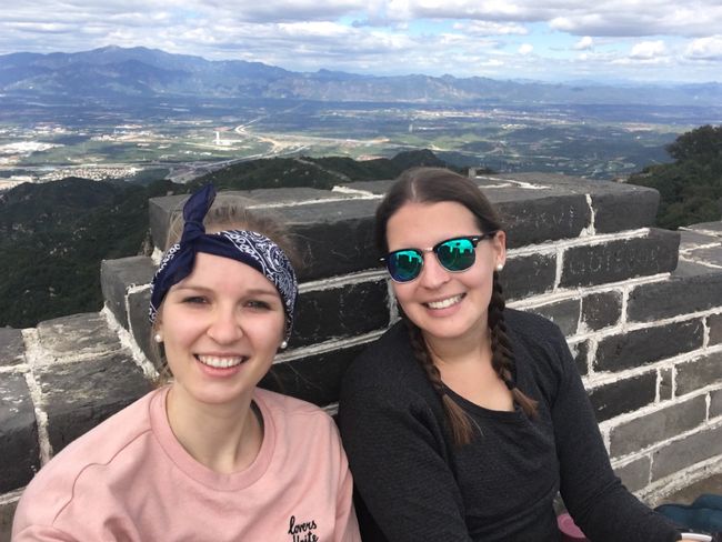 Janina and I taking a break at the Great Wall