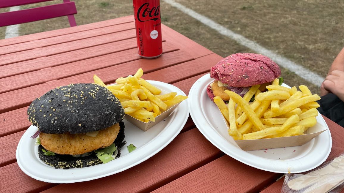 Colorful burgers