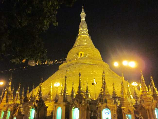 Shwedagon Pagoda in the evening