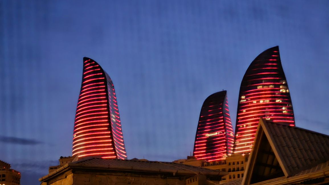 Flame Towers by Night