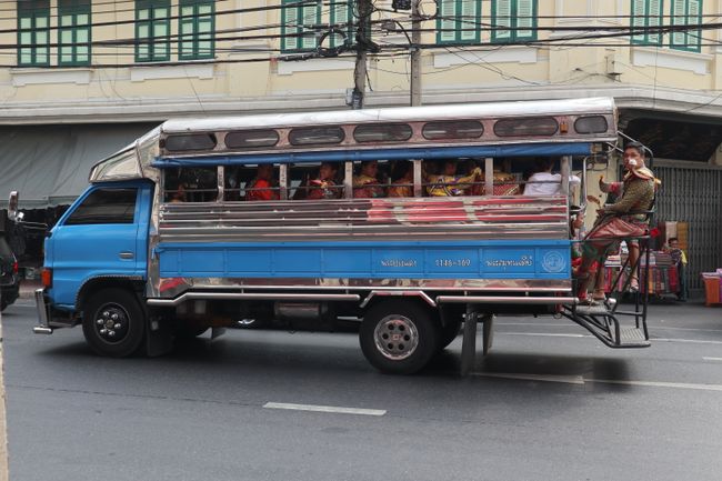 Bus in Bangkok traffic.