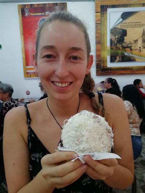 Kokosarepa als Nachspeise