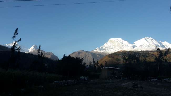View of the mountain giants from Huaraz. 