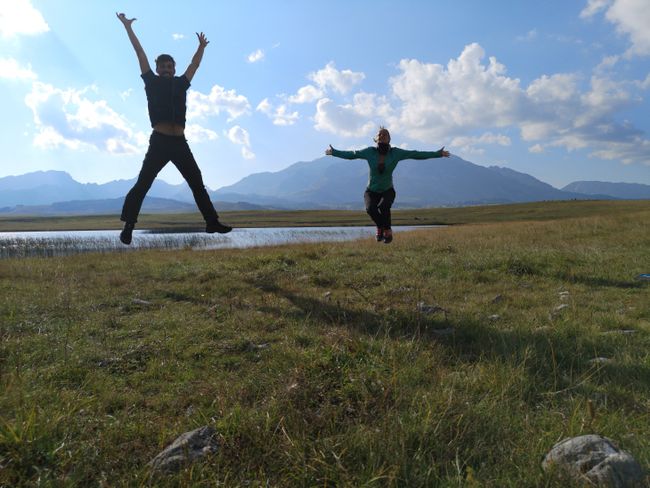 Durmitor: fun in the evening at our great sleeping spot