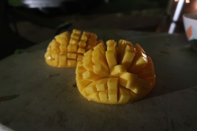 A delicious mango for dessert.