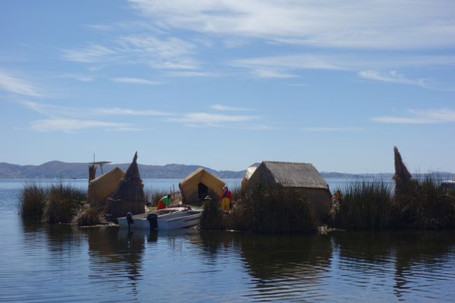 Burning reeds on Lake Titicaca
