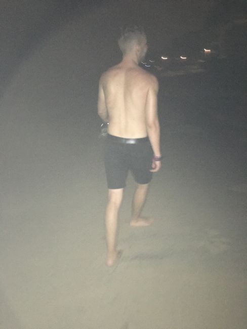 Nighttime beach walk