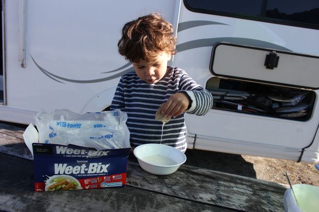 Weet-Bix zum Frühstück - sehr lecker (Campingplatz Twelve Mile Delta)