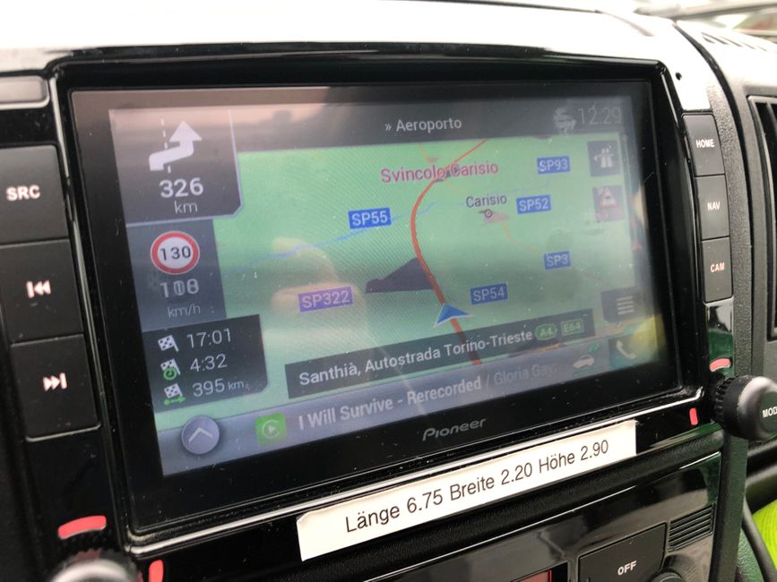 'Drive straight for 326 kilometers!' says the nice voice from the navigation system