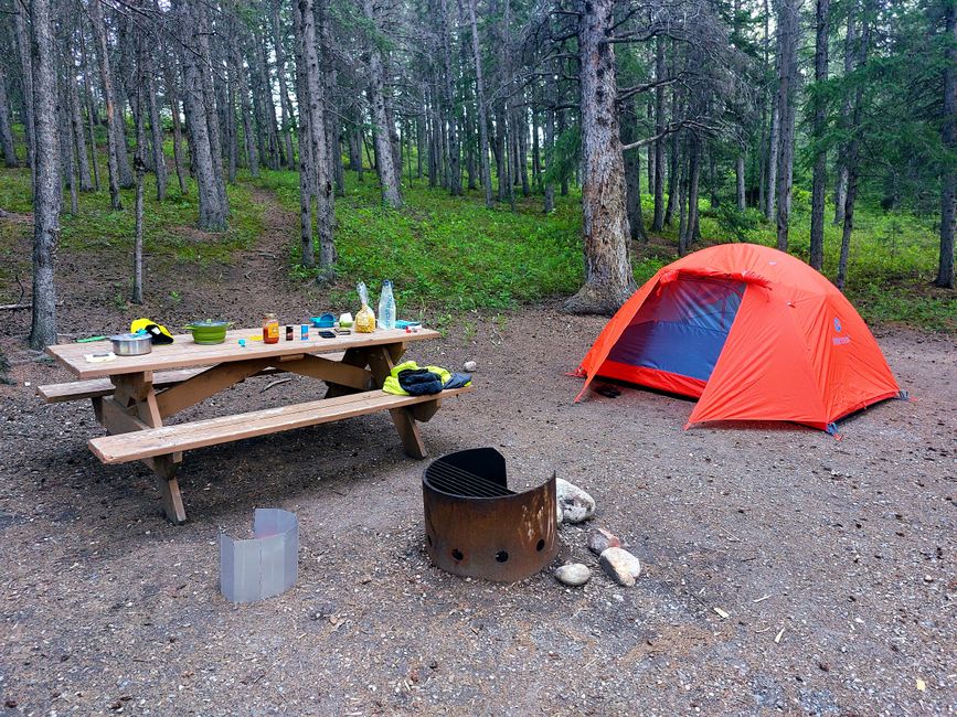 Unser erster Campingplatz im Bow Valley Campground