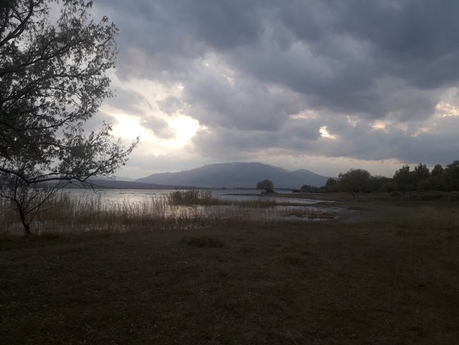 Cloudy evening over the lake