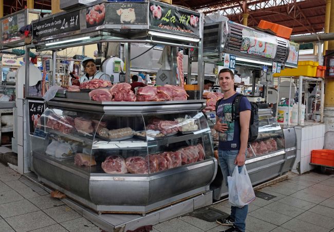 Marco also gets into the fusion spirit and buys some local meat...