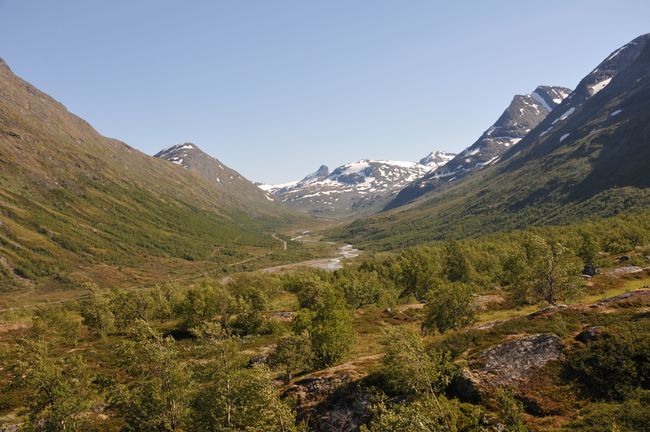 Catena montuosa intorno a Galdhøpiggen