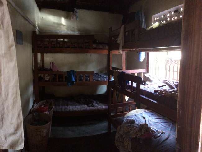 The kids' room, where thirteen of them sleep in only nine beds