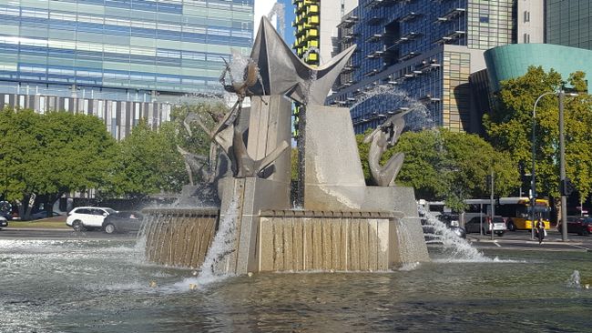 Three Rivers Fountain at Victoria Square