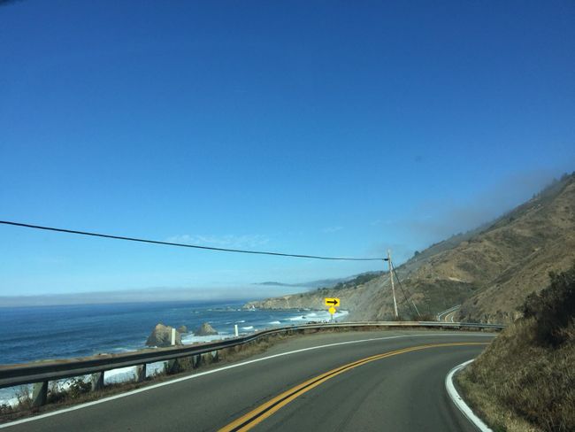 Road trip with ocean view