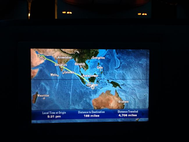 Doha - Denpasar, we will be there soon, after a nearly 10-hour flight