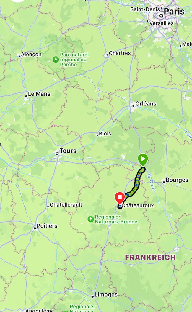 Von Vierzon nach Châteauroux, Tag 13