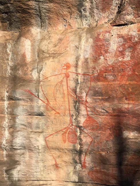 Ancient rock paintings by the Aborigines