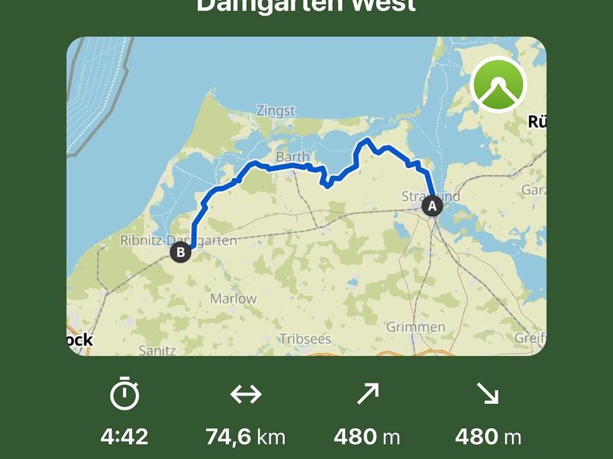 Stralsund Ribnitz-Damgarten 74 Km  1779 Km ( 3536 Km)
