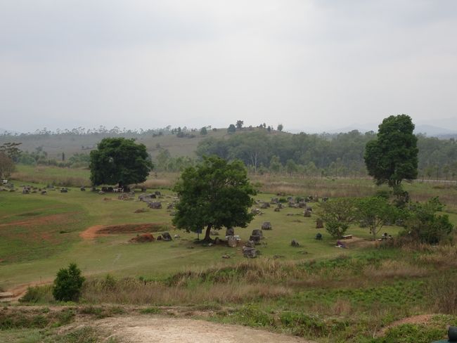Plain of Jars - Site 1: Approximately 2500-year-old stone jars & US bomb craters