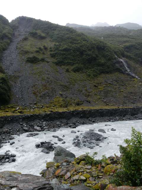 Glacier stream in the valley
