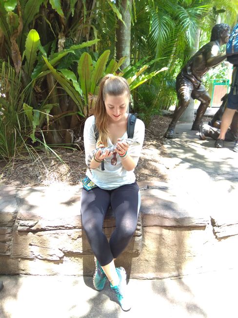Australia Zoo with lizard and Lisa
