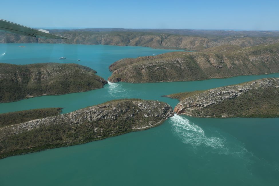 Horizontal Falls view from plane