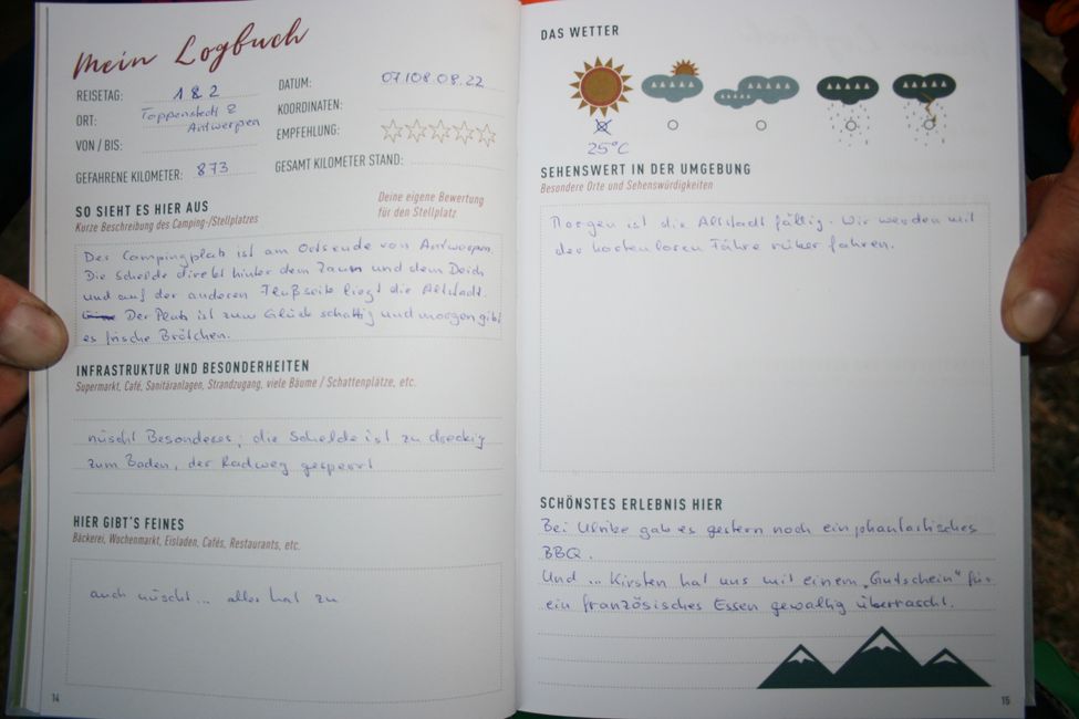 the beginning of our logbook :-)