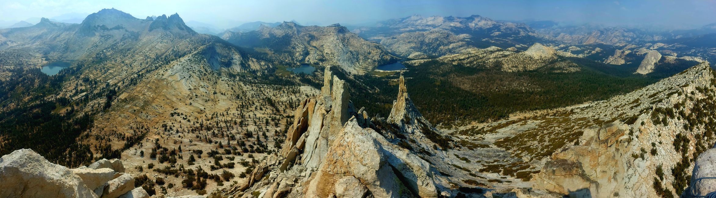 Panorama from Cathedral Peak, with the imposing Eichorn's Pinnacle