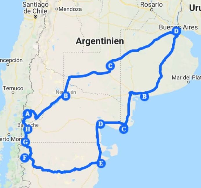 6000 km through Patagonia (17.12.21-12.1.22)