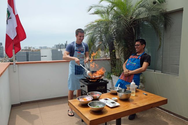 ...to prepare a Peruvian classic in the wok on the rooftops of Lima.