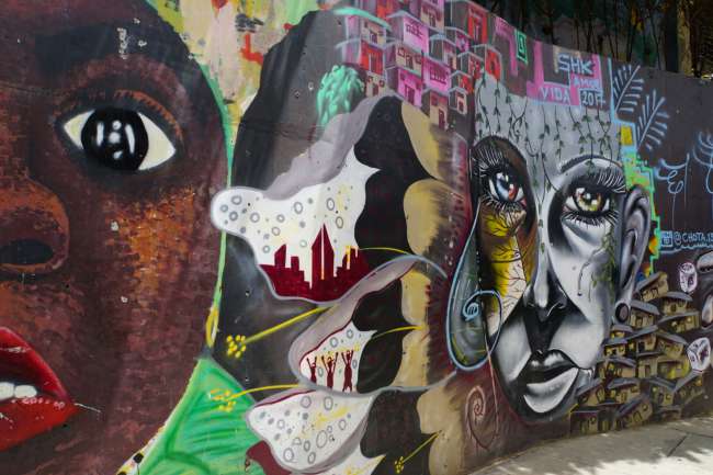 Eins der zahlreichen Graffitis in Medellin