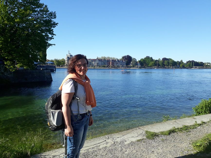 Mama and Lake Constance in Konstanz.