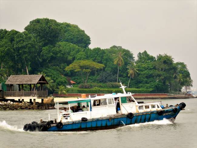 Taking the bumboat from Singapore to Pulau Ubin