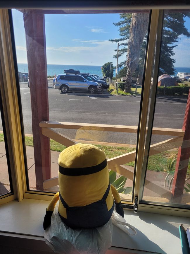 Stuart loves the view from the accommodation