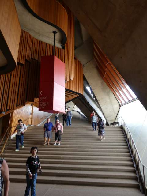 Stairs from the Concert Hall down to the exit
