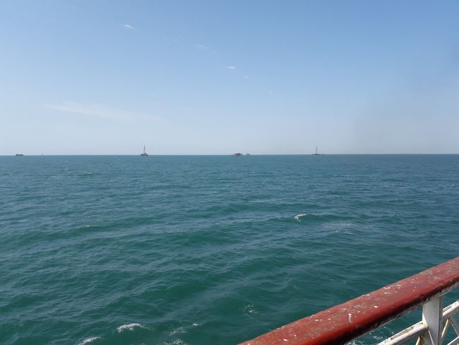 Oil platforms on the Azerbaijani coast