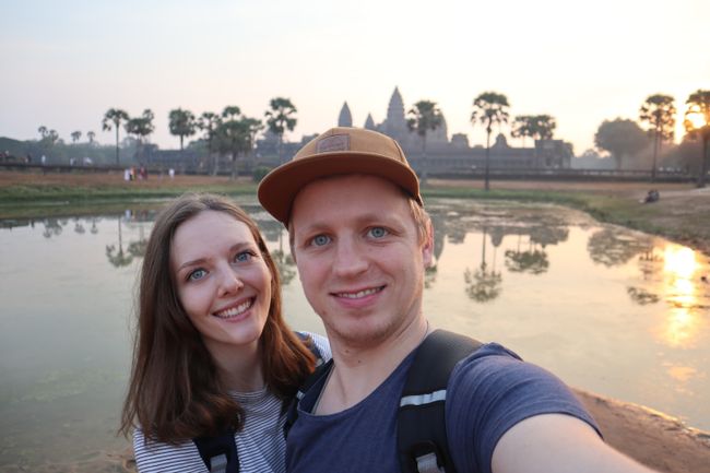 Selfie in front of Angkor Wat.