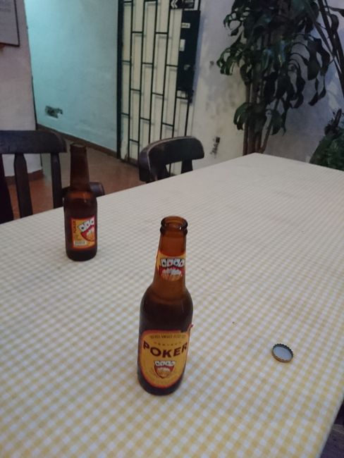 Poker beer in the hostel 