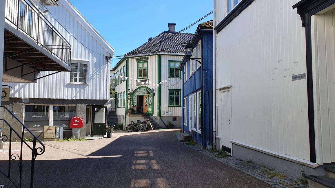 Typical for the city center of Grimstad