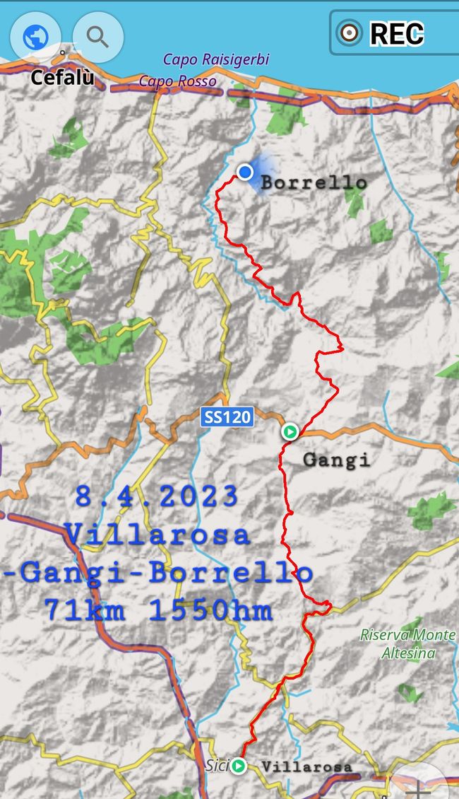 7. Etappe über Gangi ins Tal nach Borrello 