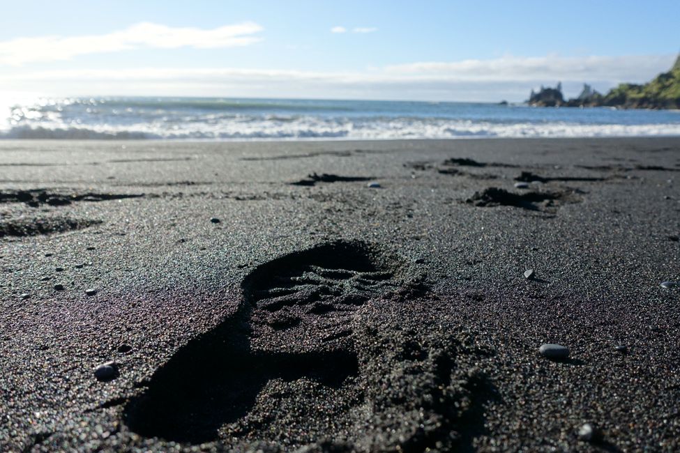 In the black sand
