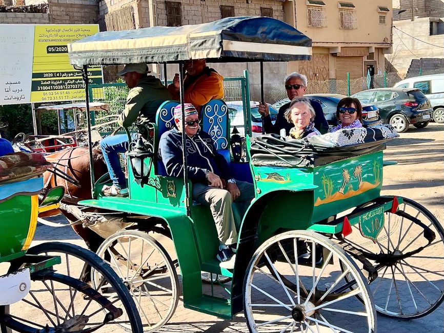 Our quartet of tour guides in a carriage: Ricci, Berndt, Brigitte, and Irmi (from left).