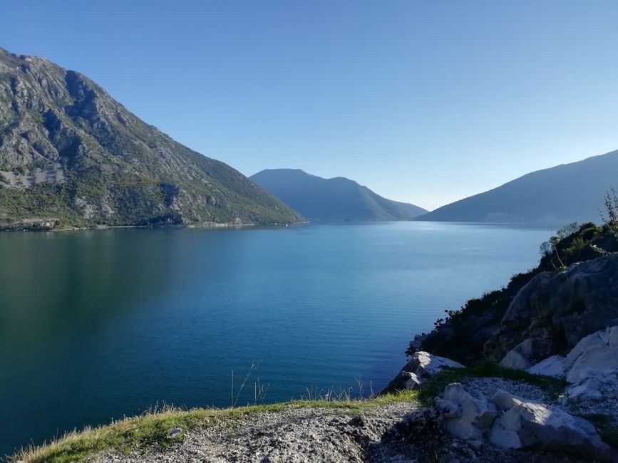 View of the butterfly-shaped Bay of Kotor